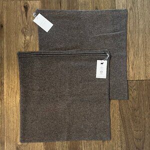 Naked Cashmere x Ashley Stark Mink Brown Cashmere Pillow Covers - 2